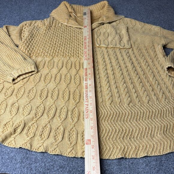 Free People Say Anything Cardi in Apricot Sz S Sweater Cardigan Chunky Cotton - Picture 8 of 8